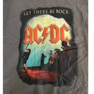 GILDAN AC/DC Graphic Tee NEW "Let There Be Rock" Gray SS Size Youth Small